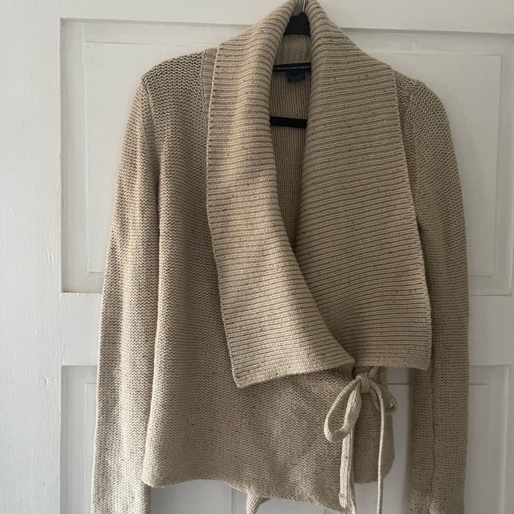 French Connection Beige Wrap Cardigan